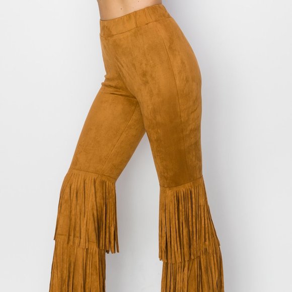 VOCAL SUEDE FRINGE PANTS (3-COLORS) STEVIE KNICKS Woodstock HIPPIE western SM-3X - Picture 3 of 12
